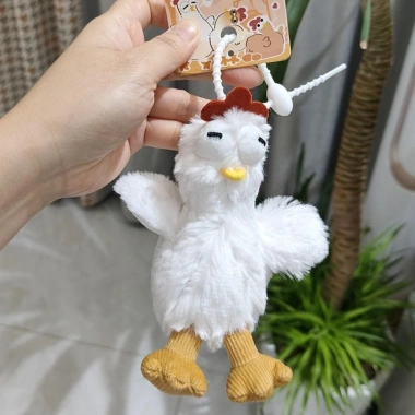 Mặt dây chuyền gà sang trọng OLVIDO, móc khóa gà kêu, túi 12cm dễ thương, giá 85.800₫ 3