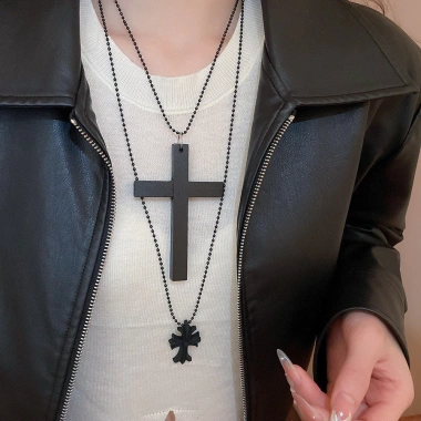 Mặt Dây Chuyền Gothic Dark Cross Xếp Chồng - Phụ Kiện Thời Trang Cá Tính Giá 27.260₫