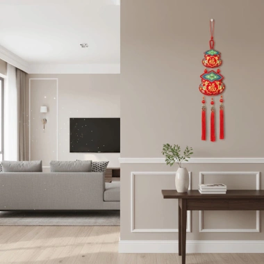 Mặt dây chuyền HOUCHU treo năm mới Handmade gỗ, chuông Phim hoạt hình Năm Ngựa, may mắn - chỉ 97.598₫ 3