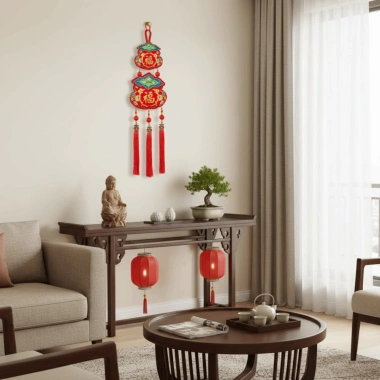 Mặt dây chuyền HOUCHU treo năm mới Handmade gỗ, chuông Phim hoạt hình Năm Ngựa, may mắn - chỉ 97.598₫ 8