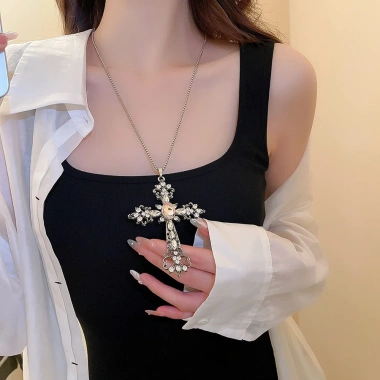 Mặt dây chuyền kim cương chữ thập Gothic retro sang trọng cho nữ - Giá chỉ 39.050 VND 3