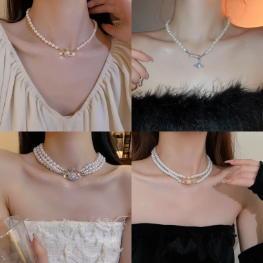 Mặt Dây Chuyền Kim Cương Ngọc Trai - Trang Sức Thanh Lịch Cho Phụ Nữ 37.224 VND