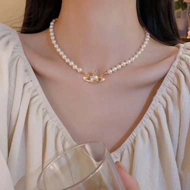 Mặt Dây Chuyền Kim Cương Ngọc Trai - Trang Sức Thanh Lịch Cho Phụ Nữ 37.224 VND