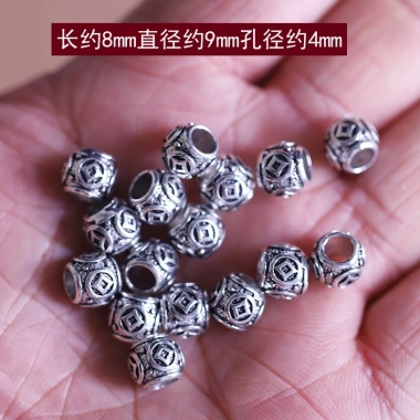 Mặt dây chuyền lỗ lớn hợp kim khuỷu tay bạc Tây Tạng DIY - phong cách độc đáo 4