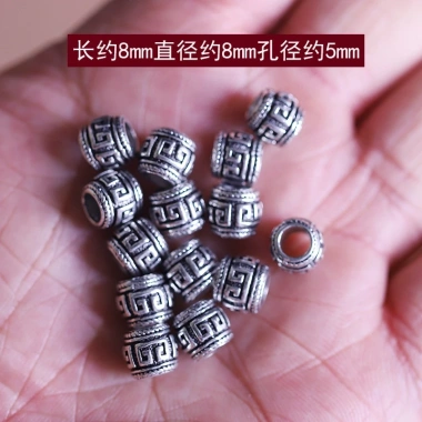 Mặt dây chuyền lỗ lớn hợp kim khuỷu tay bạc Tây Tạng DIY - phong cách độc đáo 8