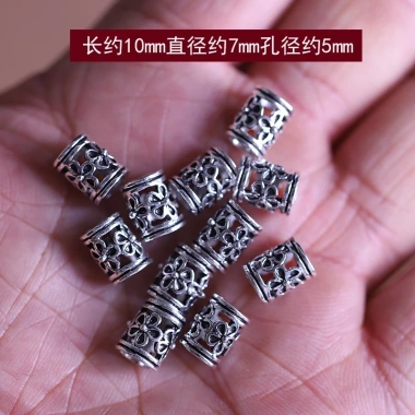 Mặt dây chuyền lỗ lớn hợp kim khuỷu tay bạc Tây Tạng DIY - phong cách độc đáo 9