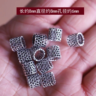 Mặt dây chuyền lỗ lớn hợp kim khuỷu tay bạc Tây Tạng DIY - phong cách độc đáo 12
