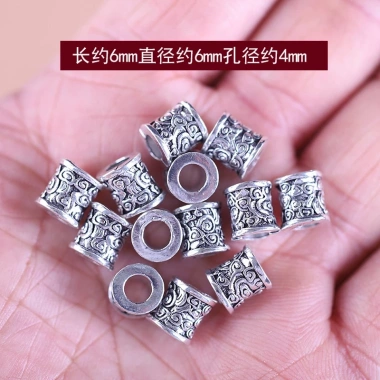 Mặt dây chuyền lỗ lớn hợp kim khuỷu tay bạc Tây Tạng DIY - phong cách độc đáo 13
