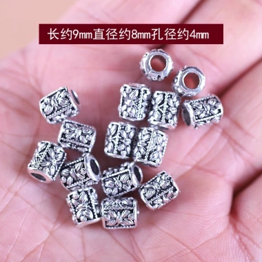 Mặt dây chuyền lỗ lớn hợp kim khuỷu tay bạc Tây Tạng DIY - phong cách độc đáo 14