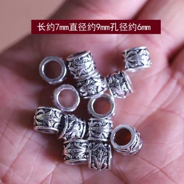 Mặt dây chuyền lỗ lớn hợp kim khuỷu tay bạc Tây Tạng DIY - phong cách độc đáo 17