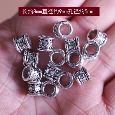 Mặt dây chuyền lỗ lớn hợp kim khuỷu tay bạc Tây Tạng DIY - phong cách độc đáo 18