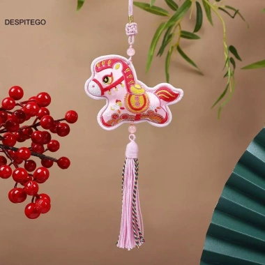 Mặt Dây Chuyền Ngựa Mùa Xuân Pony Thêu Trung Hoa, Móc Khóa Ngựa, Giá 81.290₫