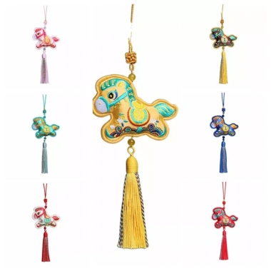Mặt Dây Chuyền Ngựa Mùa Xuân Pony Thêu Trung Hoa, Móc Khóa Ngựa, Giá 81.290₫