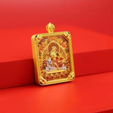 Mặt dây chuyền Thangka 3D dập nổi hai mặt - Wutai Rồng núi, 8 Thần hộ mệnh, Manjusri - Giá ưu đãi 243.100₫