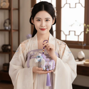 Mặt dây chuyền thêu ngựa ZYJC - Quà tặng năm mới, cung hoàng đạo 68.200 VND