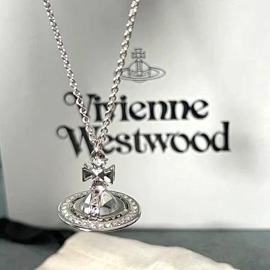 Mặt dây chuyền Vivienne Westwood Empress - Sao Thổ, Quả Cầu Nhỏ Bạc, Giá 550k