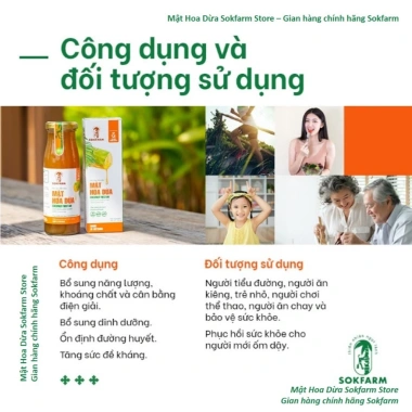 Mật hoa dừa Sokfarm 1.4kg - Thay đường ăn kiêng, đường huyết thấp cho tiểu đường, 155.000₫