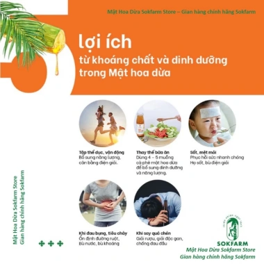 Mật hoa dừa Sokfarm 1.4kg - Thay đường ăn kiêng, đường huyết thấp cho tiểu đường, 155.000₫