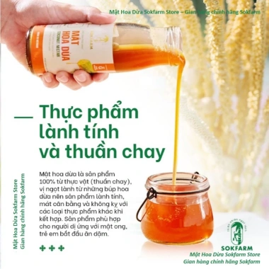 Mật hoa dừa Sokfarm 1.4kg - Thay đường ăn kiêng, đường huyết thấp cho tiểu đường, 155.000₫