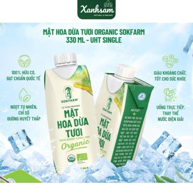 Mật hoa dừa tươi Sokfarm 330ml tiệt trùng Xanhsam Oranic giảm còn 50.000đ 7 Mật hoa dừa tươi Sokfarm 330ml tiệt trùng Xanhsam Oranic giảm còn 50.000đ 7