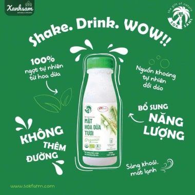 Mật hoa dừa tươi Sokfarm 330ml tiệt trùng Xanhsam Oranic giảm còn 50.000đ 9 Mật hoa dừa tươi Sokfarm 330ml tiệt trùng Xanhsam Oranic giảm còn 50.000đ 9