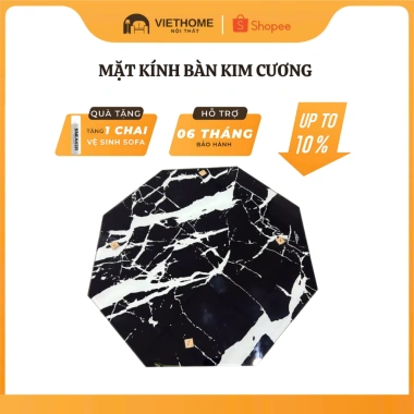 Mặt Kính Bàn Sofa 55cm Cường Lực – Đẹp, Bền, Chống Thấm, Dễ Vệ Sinh | Nội Thất Việt