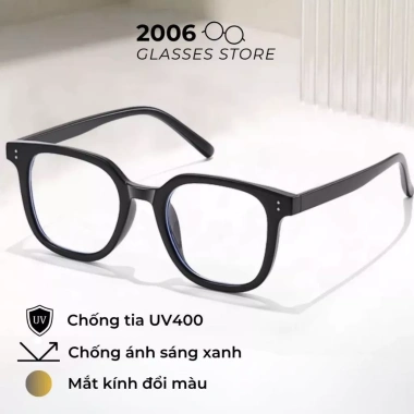 Mắt kính đổi màu gọng vuông ST17 chống ánh sáng xanh UV nam nữ - Giá 99.000₫ 2