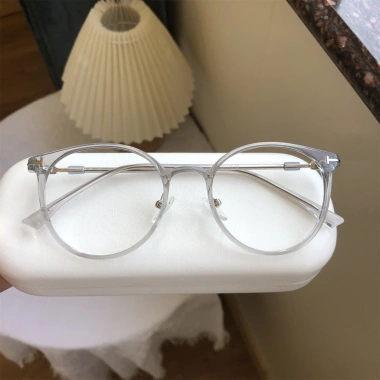 Mắt Kính Gọng Tròn Siêu Nhẹ Chống Ánh Sáng Xanh Phong Cách Hàn Quốc Unisex