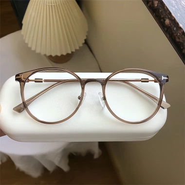 Mắt Kính Gọng Tròn Siêu Nhẹ Chống Ánh Sáng Xanh Phong Cách Hàn Quốc Unisex