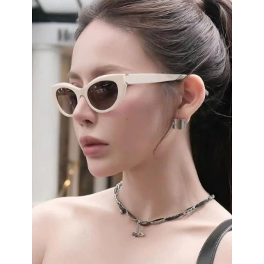 Mắt kính nữ dáng mèo xếch nhỏ, màu trắng/đen, giảm giá 19k, chỉ 189.000₫