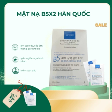 Mặt Nạ B5 Repair EGF 25ml Hộp 10 miếng, Cấp Ẩm và Phục Hồi Hàn Quốc - Chỉ 65.000 VND