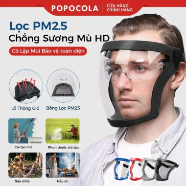 Mặt nạ bảo hộ PM2.5 bộ lọc phun thuốc, kính che bụi, chống độc Giá 15.000đ