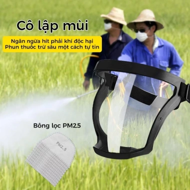 Mặt nạ bảo hộ PM2.5 bộ lọc phun thuốc, kính che bụi, chống độc Giá 15.000đ