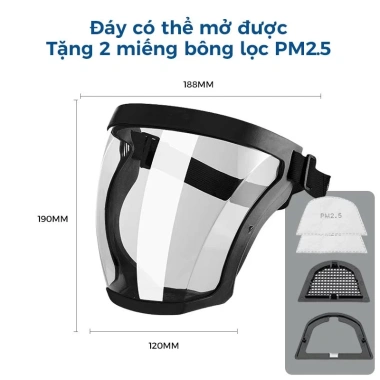 Mặt nạ bảo hộ PM2.5 bộ lọc phun thuốc, kính che bụi, chống độc Giá 15.000đ