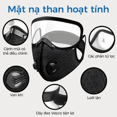 Mặt nạ bảo vệ Khẩu trang chống bụi, giữ ấm, kháng khuẩn, chống giọt bắn - Giá chỉ 18.413₫ 5