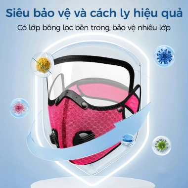 Mặt nạ bảo vệ Khẩu trang chống bụi, giữ ấm, kháng khuẩn, chống giọt bắn - Giá chỉ 18.413₫ 7