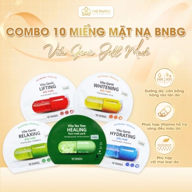 Mặt Nạ BNBG Vita Jelly 30ml - Dưỡng ẩm sâu, sáng da, nâng cơ, phục hồi da mệt mỏi, giảm giá 169k (10 miếng)