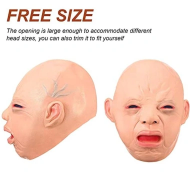 Mặt nạ cao su Full Head Ngôi nhà ma ám Halloween - Đồ trang phục búp bê ngộ nghĩnh cho người lớn, giảm giá 148.500 VND 5