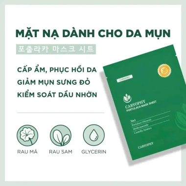 Mặt nạ Caryophy Hàn Quốc 22g Cấp ẩm, Làm dịu da, Giá ưu đãi 129k giảm từ 162.540