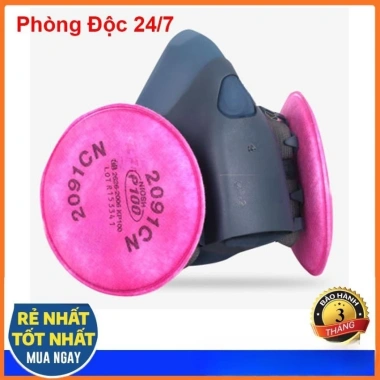 Mặt nạ chống độc BaM 7.502 cho phun sơn và chống bụi – Đệm tai êm, lọc hiệu quả, giá chỉ 55.000₫