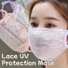 Mặt nạ chống nắng thoáng khí ren hoa, móc tai nhẹ, thời trang cho hoạt động ngoài trời 1/4 chiếc