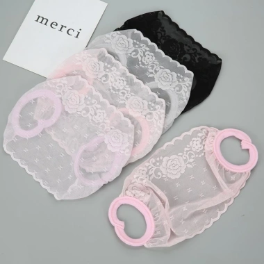 Mặt nạ chống nắng thoáng khí ren hoa, móc tai nhẹ, thời trang cho hoạt động ngoài trời 1/4 chiếc