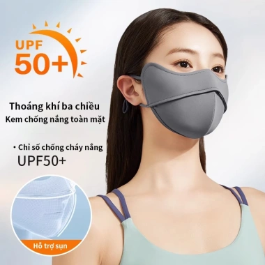 Mặt nạ chống nắng toàn mặt UPF 50+ vải lụa mát mẻ, thiết kế thông minh, tầm nhìn rõ ràng, thoáng khí - Giá 49.000₫