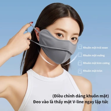 Mặt nạ chống nắng toàn mặt UPF 50+ vải lụa mát mẻ, thiết kế thông minh, tầm nhìn rõ ràng, thoáng khí - Giá 49.000₫