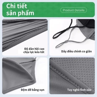 Mặt nạ chống nắng toàn mặt UPF 50+ vải lụa mát mẻ, thiết kế thông minh, tầm nhìn rõ ràng, thoáng khí - Giá 49.000₫