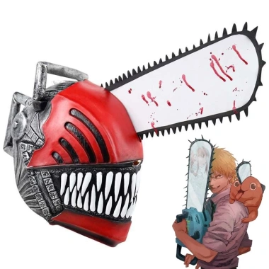 Mặt Nạ Cosplay Chainsaw Man Anime - Mũ Bảo Hiểm Halloween Giá 172.800 VNĐ 4