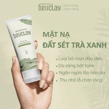 Mặt nạ đất sét BEUCLAY trà xanh – Sáng da, khít lỗ chân lông, kiểm soát dầu, giảm mụn cám & đầu đen 9