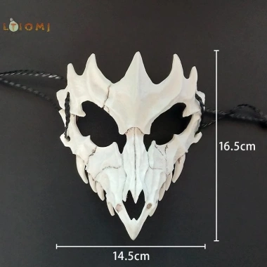 Mặt nạ Demon Skeleton răng dài, nửa mặt Rồng Sói Hổ Halloween, giá 38.448₫ 4