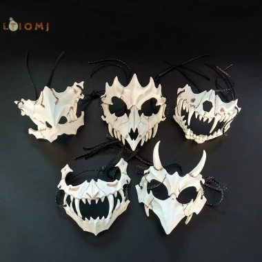 Mặt nạ Demon Skeleton răng dài, nửa mặt Rồng Sói Hổ Halloween, giá 38.448₫ 8