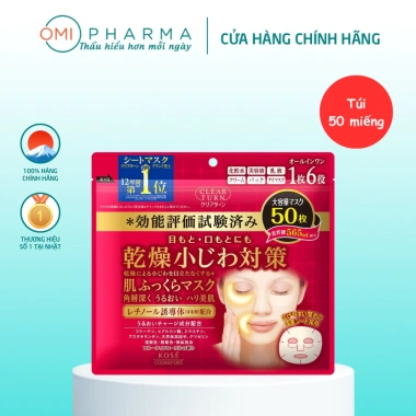 Mặt Nạ Dưỡng Ẩm Clear Turn Kose Nhật Bản 50 miếng - Dưỡng ẩm sâu cho da khô, thô, giá 291.000 VND